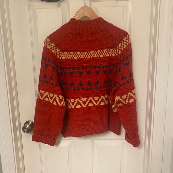 NWT Universal Thread Red Fair-isle Mock-neck Sweater - Picture 3 of 8